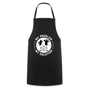 Pêcheur à la mouche Mon problème Mon pictogramme Papa Maman - Tablier de cuisine - noir - Devant - AI Model Male 185 dark (185cm)