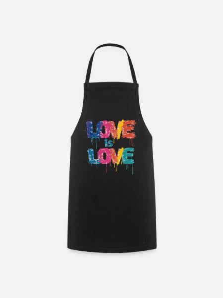 Farbenfrohes Graffiti mit Love Schriftzug - Kochschürze - Schwarz