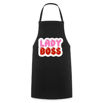 Design Women's Lady Motivating T-Shirt - Cooking Apron - black - Front - AI Model Male 185 dark (185cm)