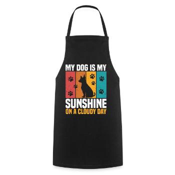 Mein Hund ist mein Sonnenschein an einem bewölkten Tag - Kochschürze - Schwarz - Vorne - AI Model Male 185 dark (185cm)