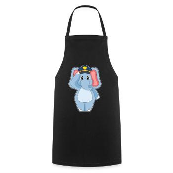 Elephant Policeman Police - Cooking Apron - black - Front - AI Model Male 185 dark (185cm)