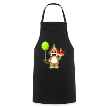 Gâteau d’anniversaire de chien - Tablier de cuisine - noir - Devant - AI Model Male 185 dark (185cm)