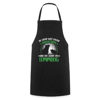 Lemming vole I'd rather be a lemming - Cooking Apron - black - Front - AI Model Male 185 dark (185cm)