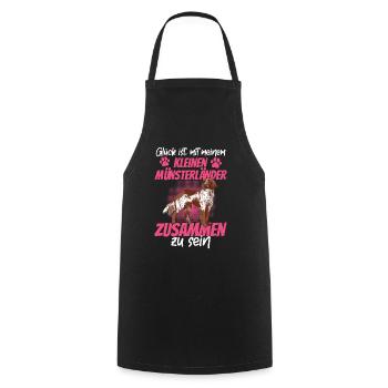 Être avec mon petit Münsterlander - Tablier de cuisine - noir - Devant - AI Model Male 185 dark (185cm)
