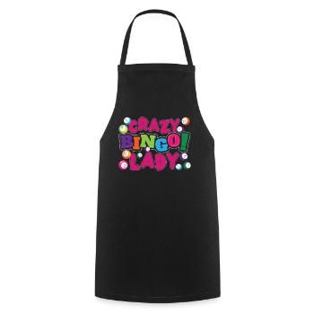 Joueur de bingo Crazy Bingo Lady - Tablier de cuisine - noir - Devant - AI Model Male 185 dark (185cm)