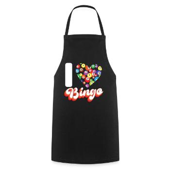 Bingo Player Heart I Love Bingo - Cooking Apron - black - Front - AI Model Male 185 dark (185cm)