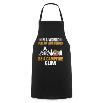 Dans un monde plein de signaux Wifi, soyez un Feu de camp Glo - Tablier de cuisine - noir - Devant - AI Model Male 185 dark (185cm)