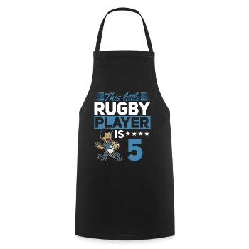 5ème anniversaire Enfants Joueur de Rugby - Tablier de cuisine - noir - Devant - AI Model Male 185 dark (185cm)