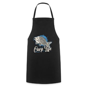 Carp Fishing Carp Life Loves Fishing Rod Fisherman - Cooking Apron - black - Front - AI Model Male 185 dark (185cm)