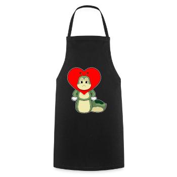 Cœur de chenille - Tablier de cuisine - noir - Devant - AI Model Male 185 dark (185cm)