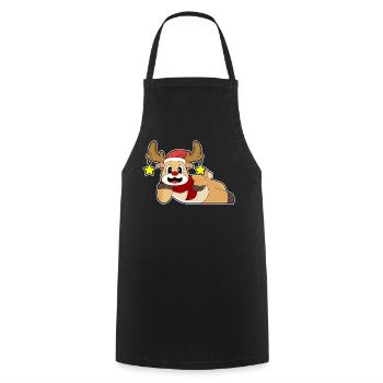 Rentier Weihnachten Winter - Kochschürze - Schwarz - Vorne - AI Model Male 185 dark (185cm)