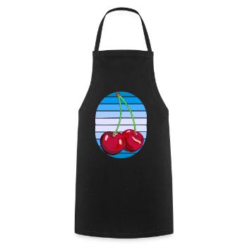 Rockabilly Retro Vintage Kirschen Kirsche Obst - Kochschürze - Schwarz - Vorne - AI Model Male 185 dark (185cm)