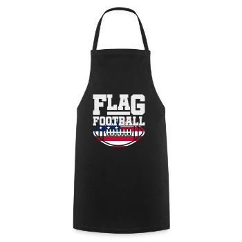 Flag Football Drapeau de l’Amérique - Tablier de cuisine - noir - Devant - AI Model Male 185 dark (185cm)