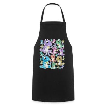 Dino Dinos Dinosaur Dragon Dragon Kids Child - Cooking Apron - black - Front - AI Model Male 185 dark (185cm)