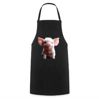 Pig Domestic Pig Pig Piglet Piggy - Cooking Apron - black - Front - AI Model Male 185 dark (185cm)