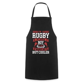 I'm a Rugby Player Boy It's Like a Normal Boy but - Kochschürze - Schwarz - Vorne - AI Model Male 185 dark (185cm)