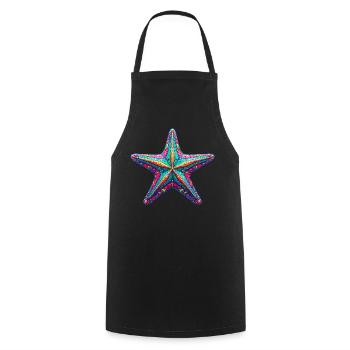 Étoile de mer - Tablier de cuisine - noir - Devant - AI Model Male 185 dark (185cm)