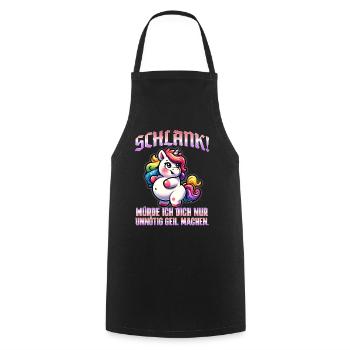 Slim & self-confident: Ironic statement - Cooking Apron - black - Front - AI Model Male 185 dark (185cm)