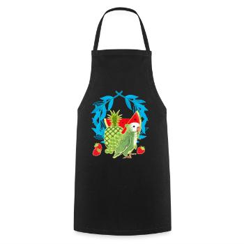 Fruit Foxes Fruit Summer Parrot - Cooking Apron - black - Front - AI Model Male 185 dark (185cm)