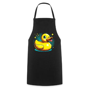 Entenküken Ente Ente - Kochschürze - Schwarz - Vorne - AI Model Male 185 dark (185cm)