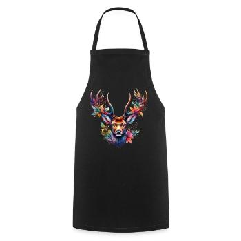 Deer - Cooking Apron - black - Front - AI Model Male 185 dark (185cm)