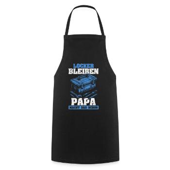 Locker bleiben Papa macht das schon - Vatertag - Kochschürze - Schwarz - Vorne - AI Model Male 185 dark (185cm)
