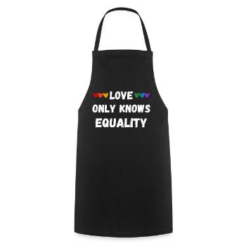 Love only knows equality - Cooking Apron - black - Front - AI Model Male 185 dark (185cm)