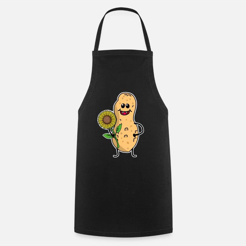Cacahuète Cacahuète Drôle Mignon Tournesol - Tablier de cuisine - noir