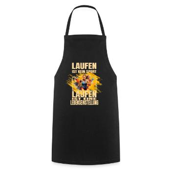 Laufen ist kein Sport... - Kochschürze - Schwarz - Vorne - AI Model Male 185 dark (185cm)