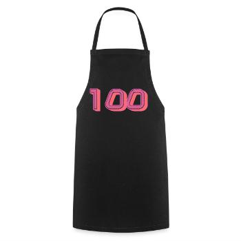 100. 100 YEARS. 100th ANNIVERSARY. BIRTHDAY 100 - Cooking Apron - black - Front - AI Model Male 185 dark (185cm)