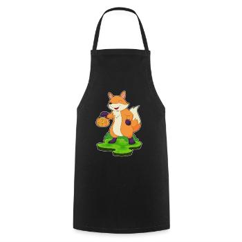 Fuchs Halloween Kürbis - Kochschürze - Schwarz - Vorne - AI Model Male 185 dark (185cm)