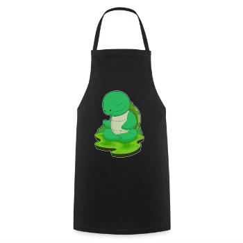 Tortoise Yoga Fitness Meditation - Cooking Apron - black - Front - AI Model Male 185 dark (185cm)