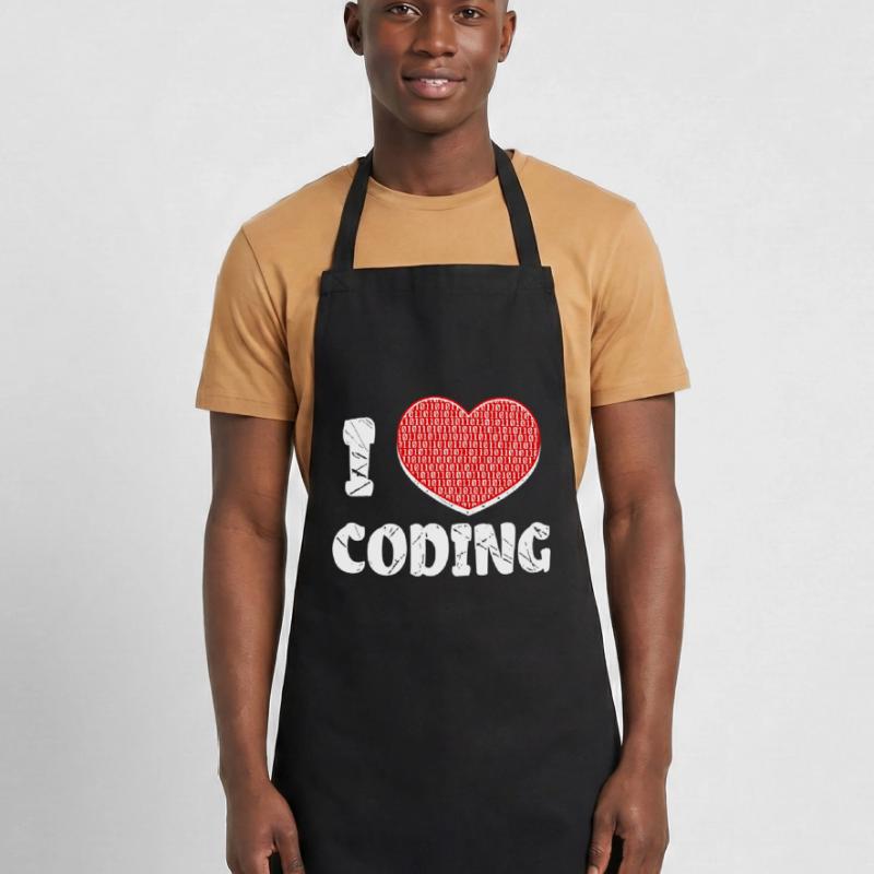 Développeur Heart Coding Statement Programmeur Tablier de cuisine