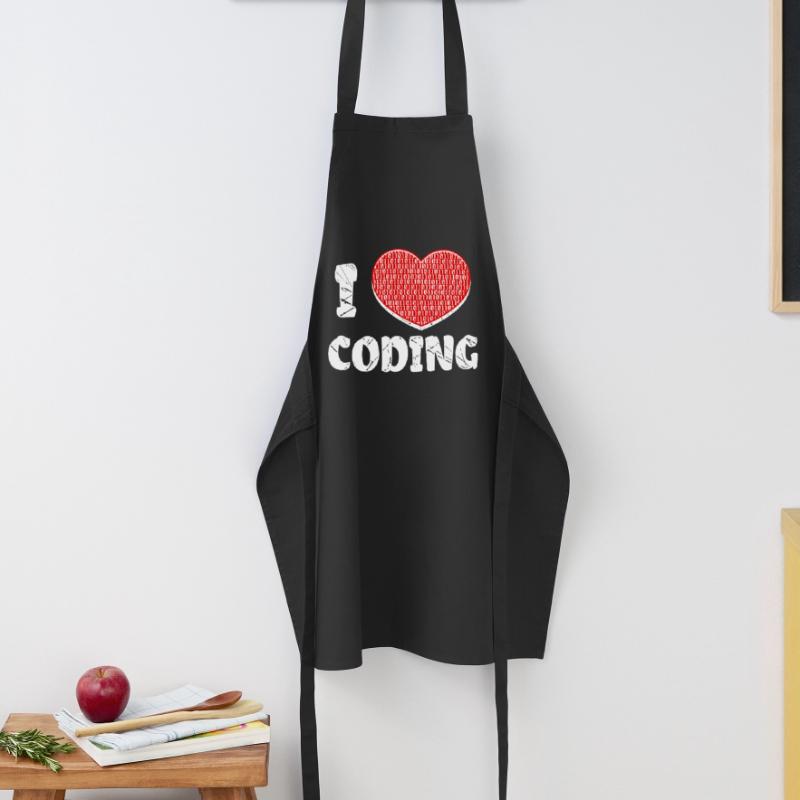 Développeur Heart Coding Statement Programmeur Tablier de cuisine