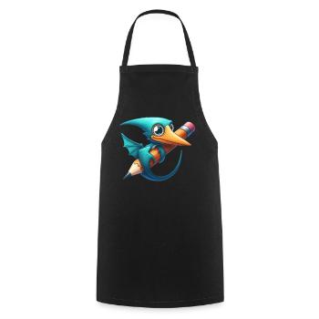 Pterodactyl Pencil Kawaii Pterosaur Dino - Cooking Apron - black - Front - AI Model Male 185 dark (185cm)