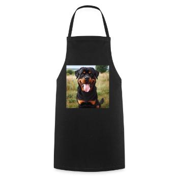Rottweiler - Cooking Apron - black - Front - AI Model Male 185 dark (185cm)