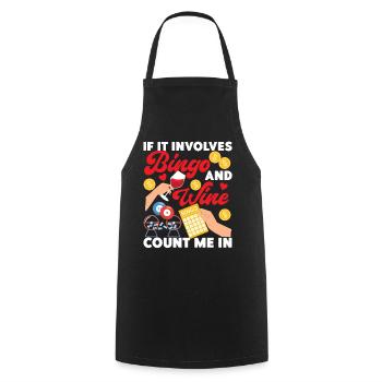 Bingo Player Wine If It Involves - Cooking Apron - black - Front - AI Model Male 185 dark (185cm)