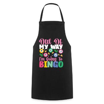 Bingo Player Out Of My Way I'm - Kochschürze - Schwarz - Vorne - AI Model Male 185 dark (185cm)