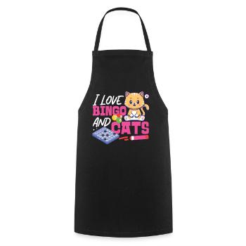 Bingo Player Cat I Love Bingo And - Cooking Apron - black - Front - AI Model Male 185 dark (185cm)