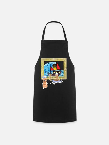 Peanut Ship Seafaring Sailors Message in a Bottle - Cooking Apron - black