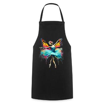 Ballerina with butterfly wings butterflies tutu - Cooking Apron - black - Front - AI Model Male 185 dark (185cm)
