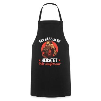 the ugly one marries bachelor party bachelor party - Cooking Apron - black - Front - AI Model Male 185 dark (185cm)