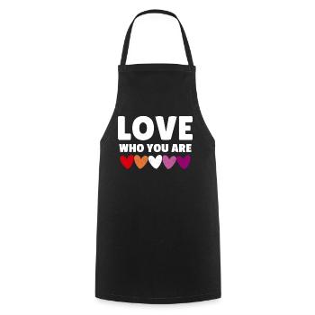 Lesbian. Love who you are - Cooking Apron - black - Front - AI Model Male 185 dark (185cm)