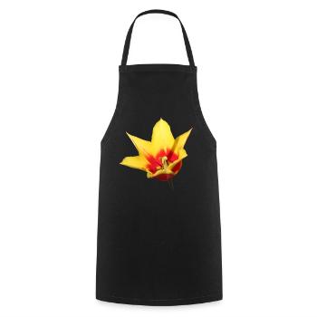Tulip – Spring Awakening in Color - Cooking Apron - black - Front - AI Model Male 185 dark (185cm)