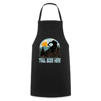 Downhill Mountain Bike Mtb Mountain Bike Biking - Cooking Apron - black - Front - AI Model Male 185 dark (185cm)
