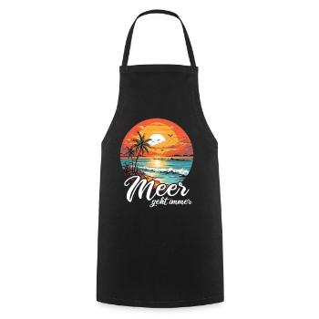 The sea always goes on holiday trips - Cooking Apron - black - Front - AI Model Male 185 dark (185cm)