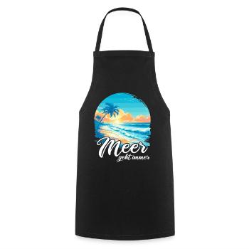 The sea always goes on holiday trips - Cooking Apron - black - Front - AI Model Male 185 dark (185cm)