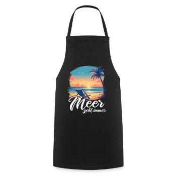 The sea always goes on holiday trips - Cooking Apron - black - Front - AI Model Male 185 dark (185cm)