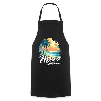 The sea always goes on holiday trips - Cooking Apron - black - Front - AI Model Male 185 dark (185cm)