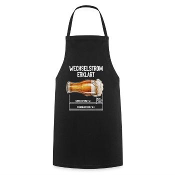 Wechselstrom erklärt Bier Elektriker Technik - Kochschürze - Schwarz - Vorne - AI Model Male 185 dark (185cm)